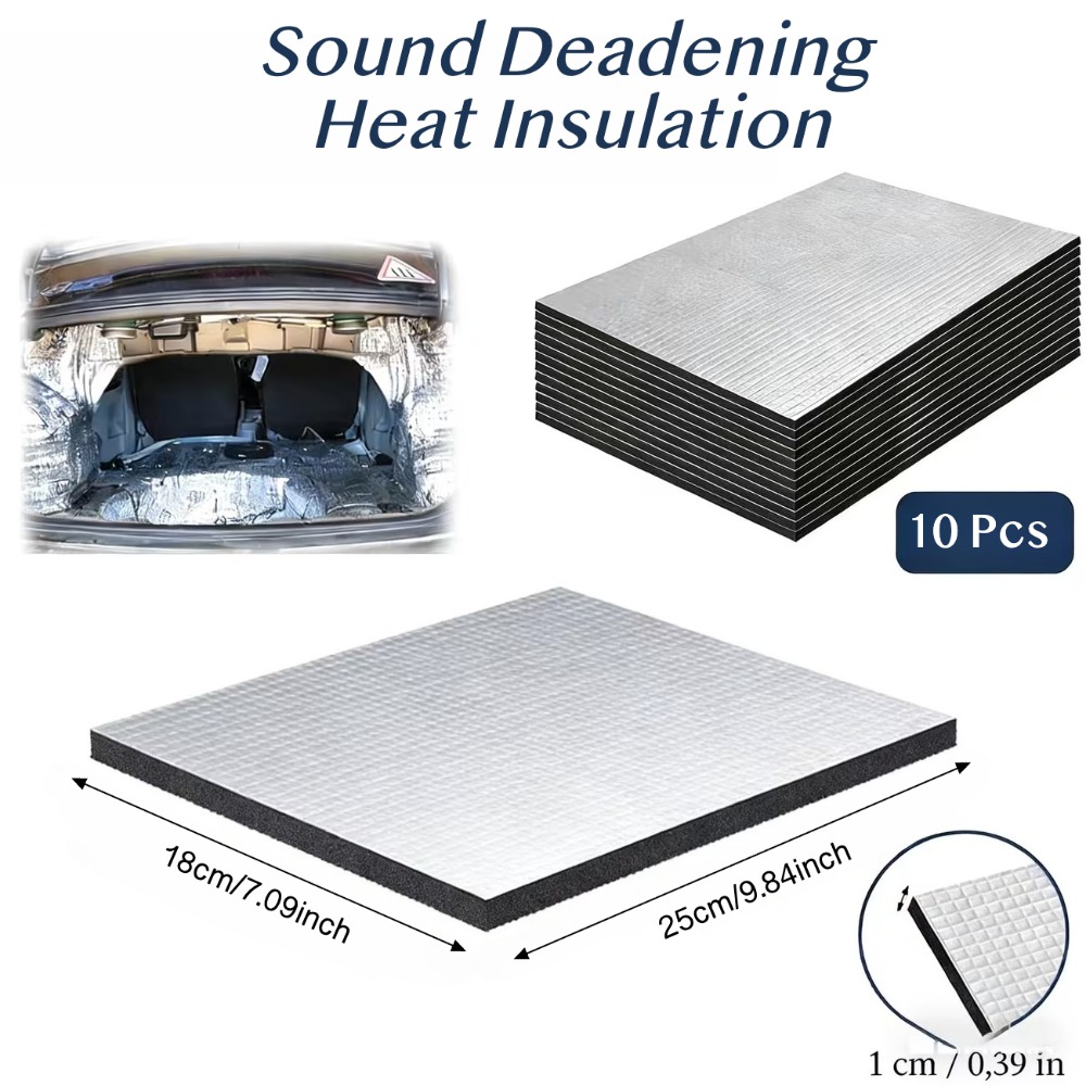 10PCS 10mm Auto Geluid Deadeni - Car Audio Sound Deadening Mat recensie en prijs