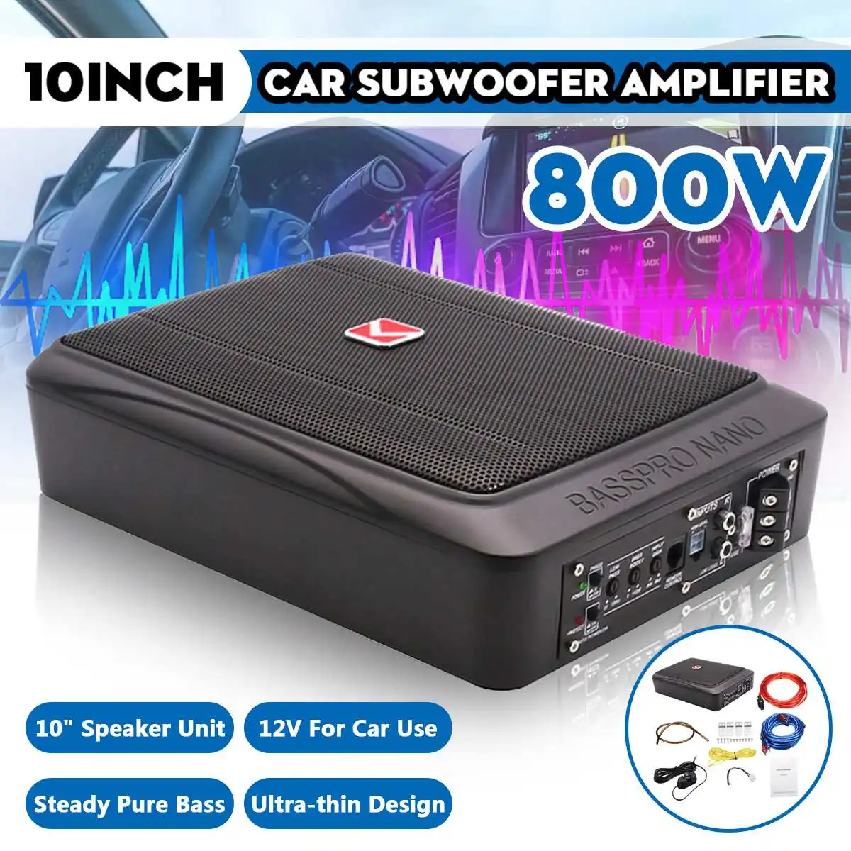 800 Met 600W 8/10 Inch 12V Aut - Under Seat Subwoofer Slim 8 Inch recensie en prijs