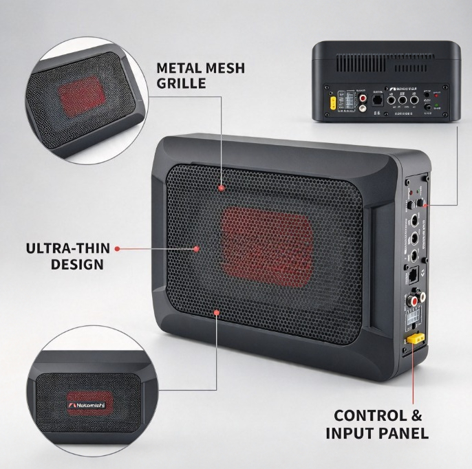 NBF618S Actieve subwoofer voor - Under Seat Subwoofer Slim 8 Inch recensie en prijs