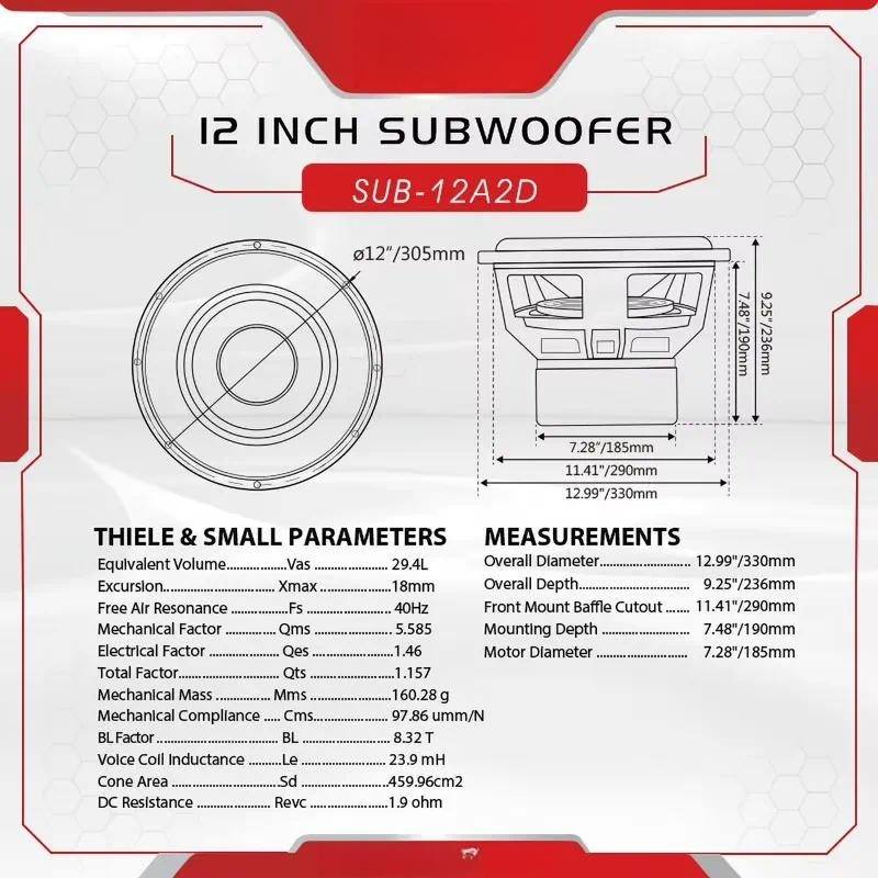 GRANVOZ 1500W 12 inch subwoofe - Car Subwoofer 12 Inch 1500W recensie en prijs