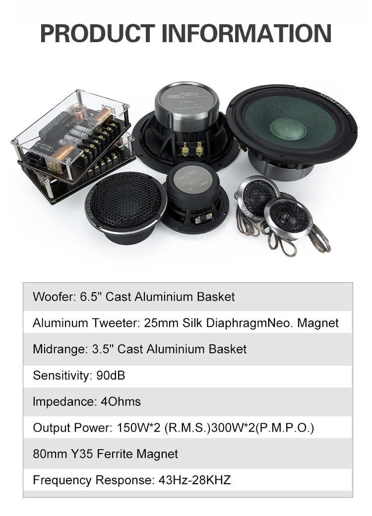ZM-NK-ET653 RMS vermogen 100W* - Car Audio Component Speaker 6.5 recensie en prijs