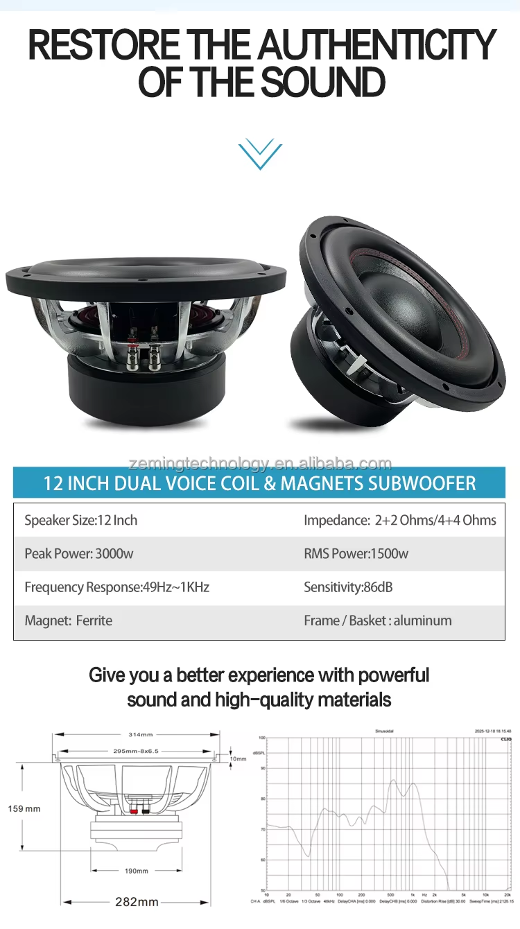 Woofer 12 inch hoge vermogensa - Car Subwoofer 12 Inch 1500W recensie en prijs